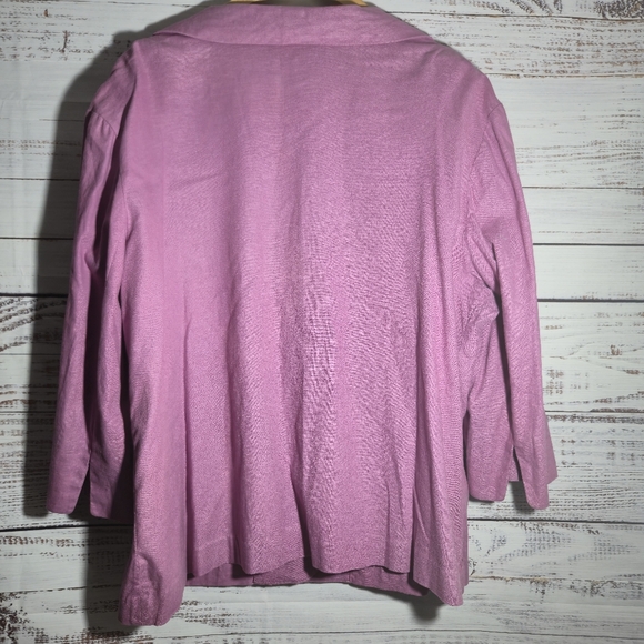Vintage Bob Mackie Wearable Art Mauve Linen Blend Jacket Blazer 2X Embroidered - Picture 10 of 10